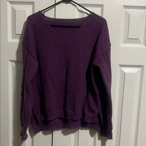 Source Unknown Deep Purple V-Neck Sweater